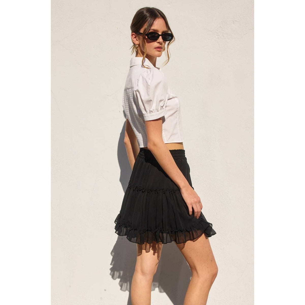Dress Forum Chiffon Tiered Mini Skirt