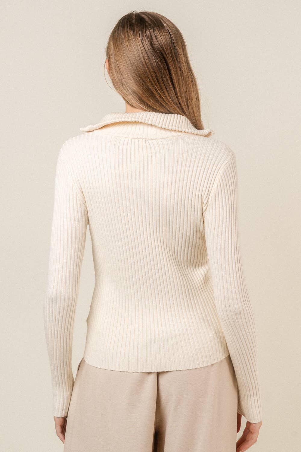 Fore Collection Knit Collared Sweater Top