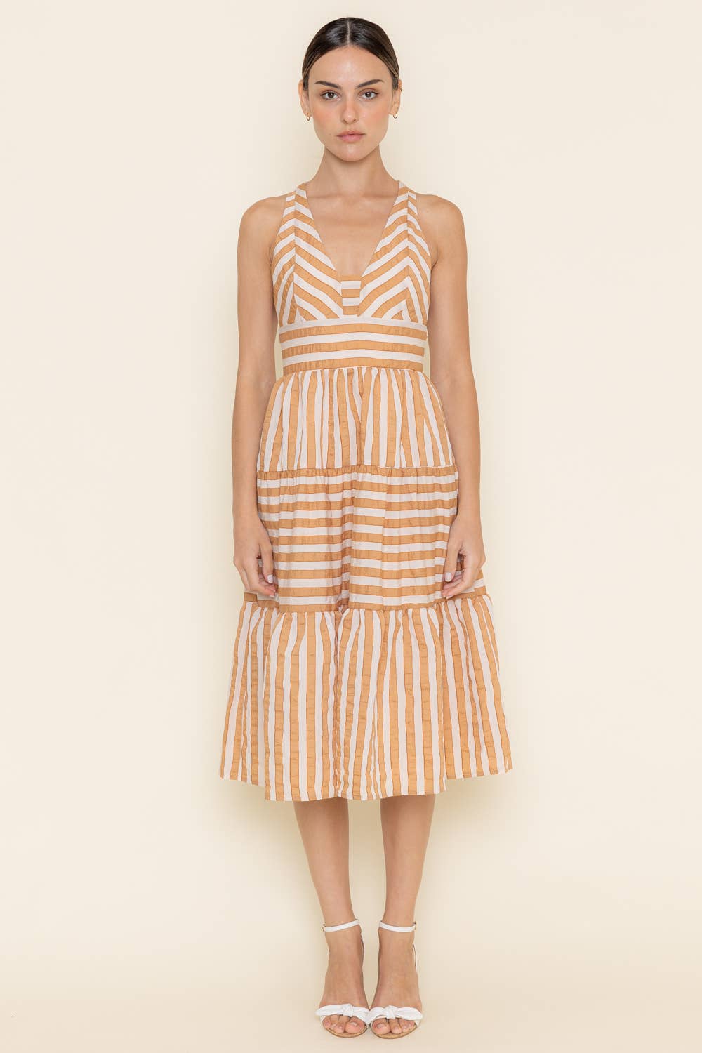Fore Collection Tiered Midi Dress