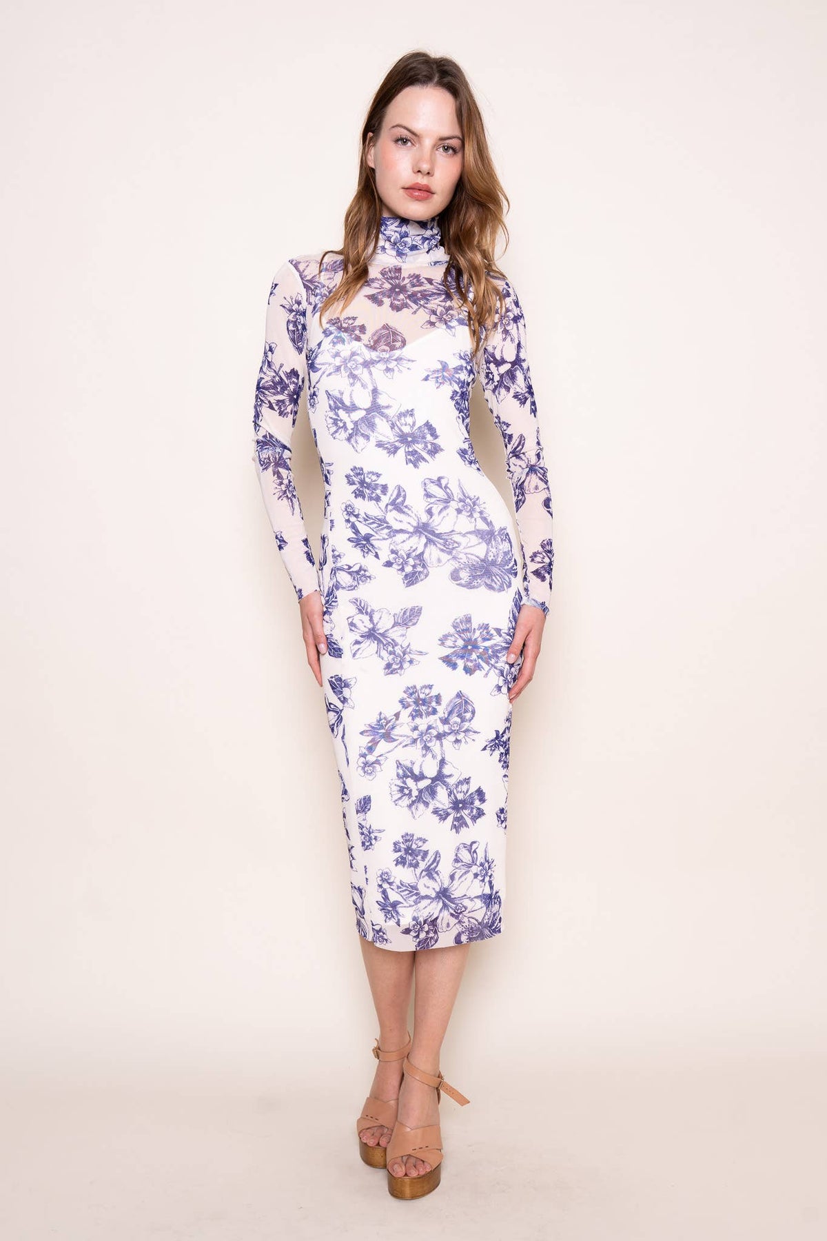Fore Collection Floral Mesh Midi