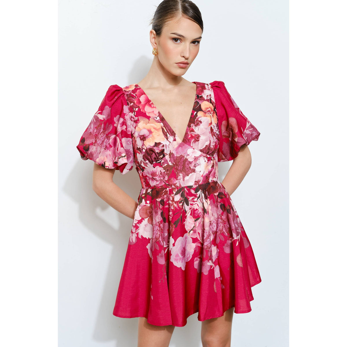 INA Floral Puff Sleeve Mini