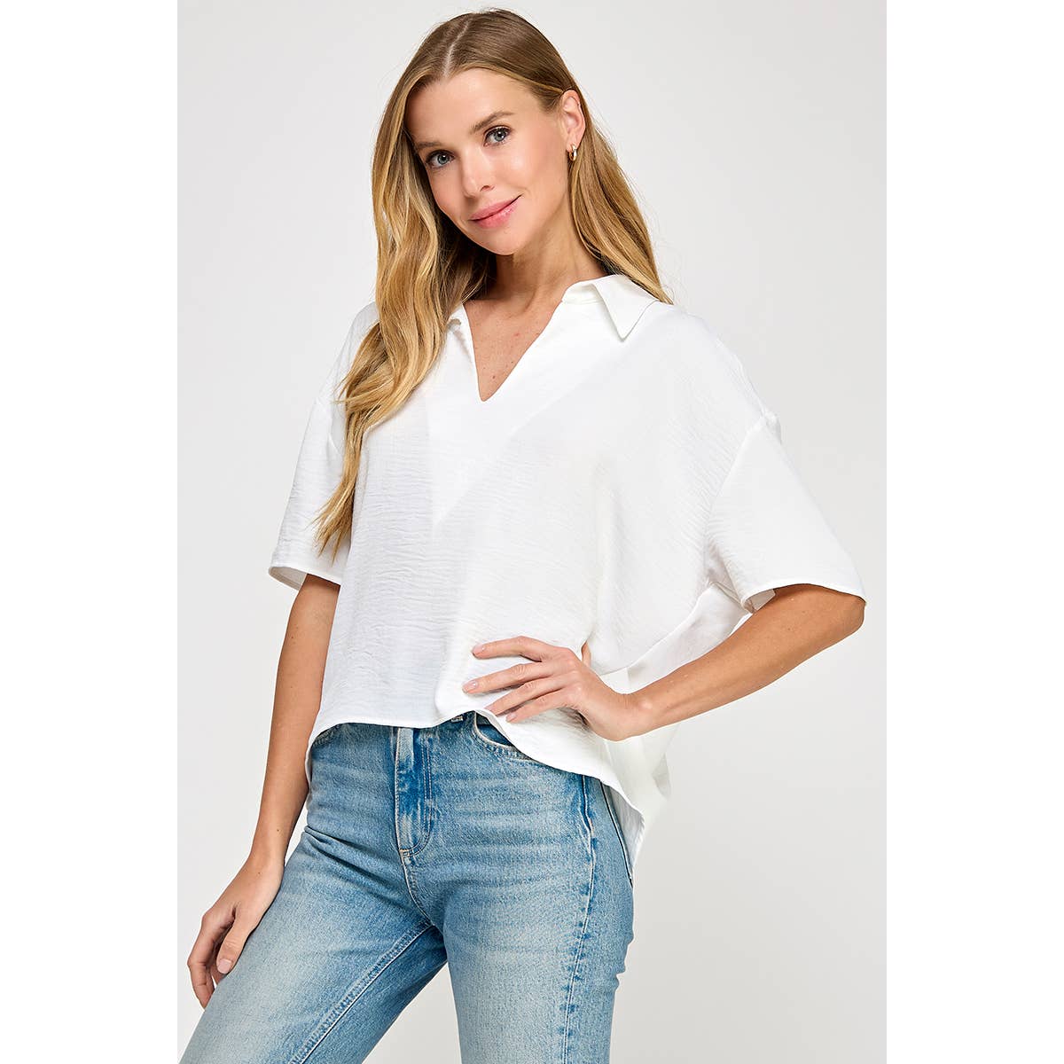Heimious Collared V-neck Shirt