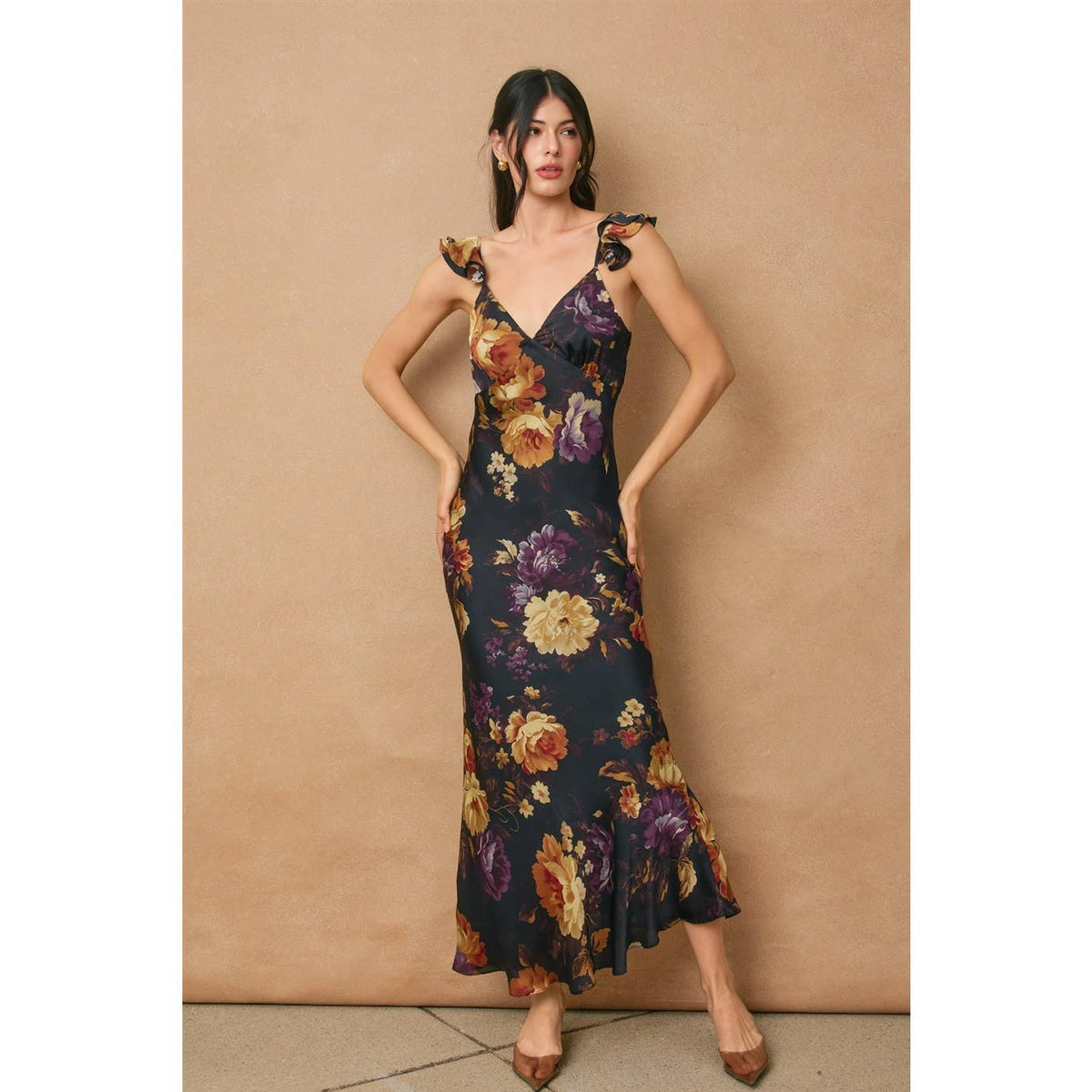 Dress Forum Flutter Shoulder Maxi Dress