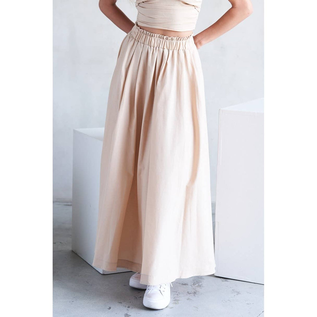 Maronie Linen Maxi Skirt