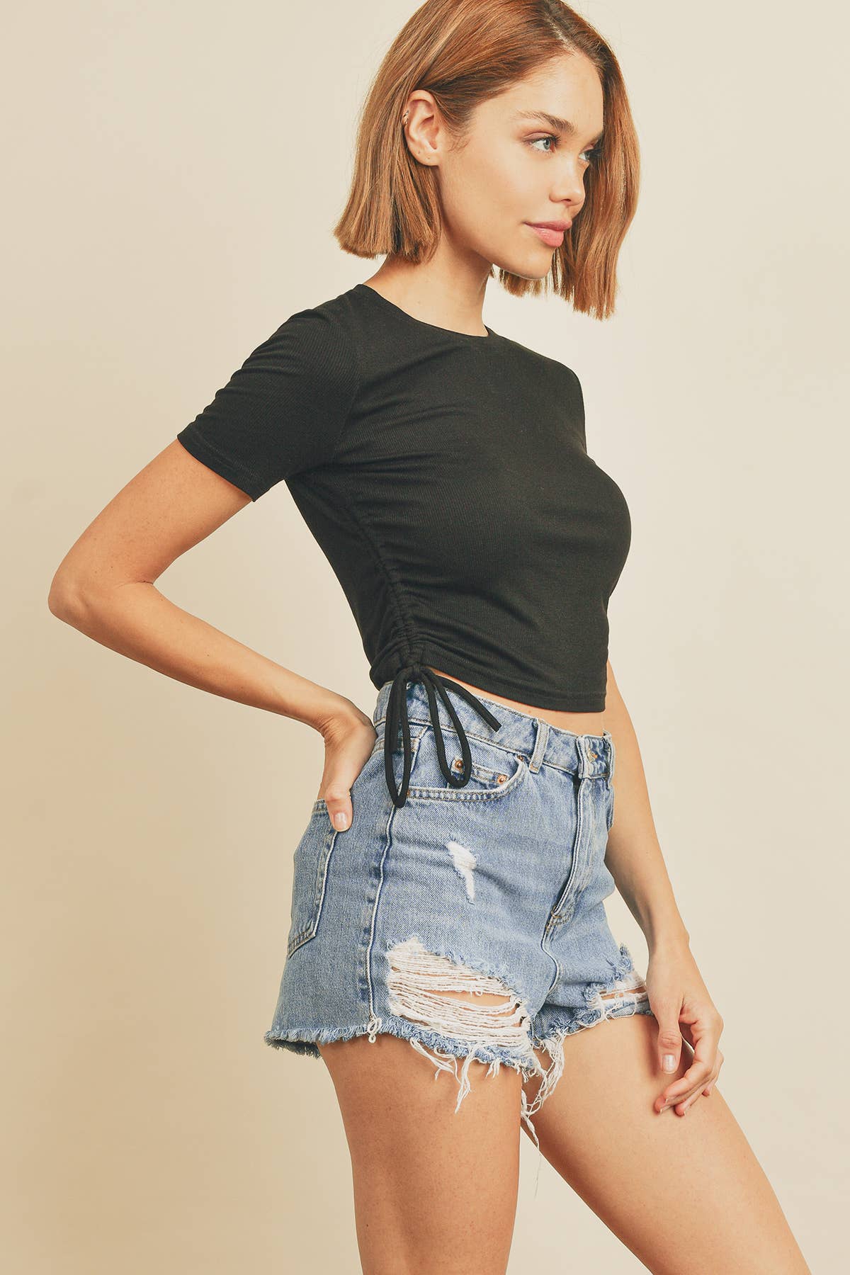 Dress Forum Drawstring Ruched Tee