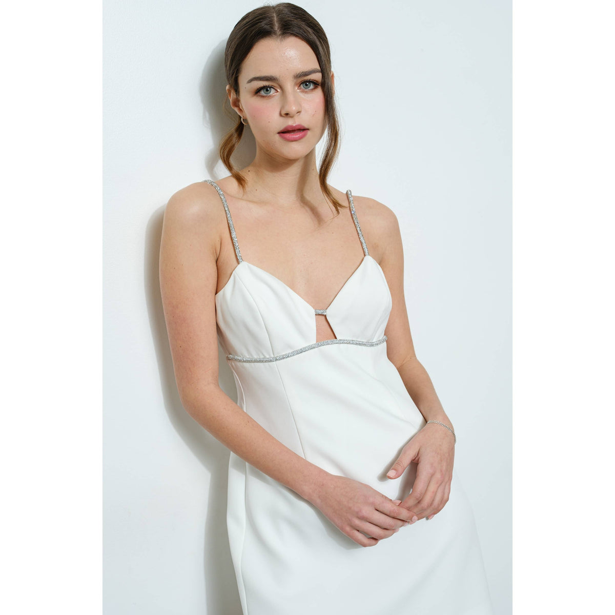 INA Strappy Rhinestone Mini Dress