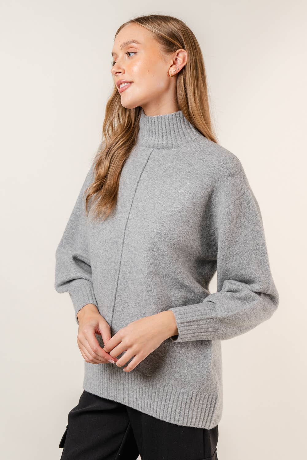 Fore Collection Grey Knit Sweater