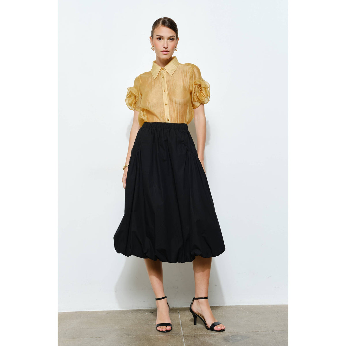 INA Organza Puff Sleeve Shirt