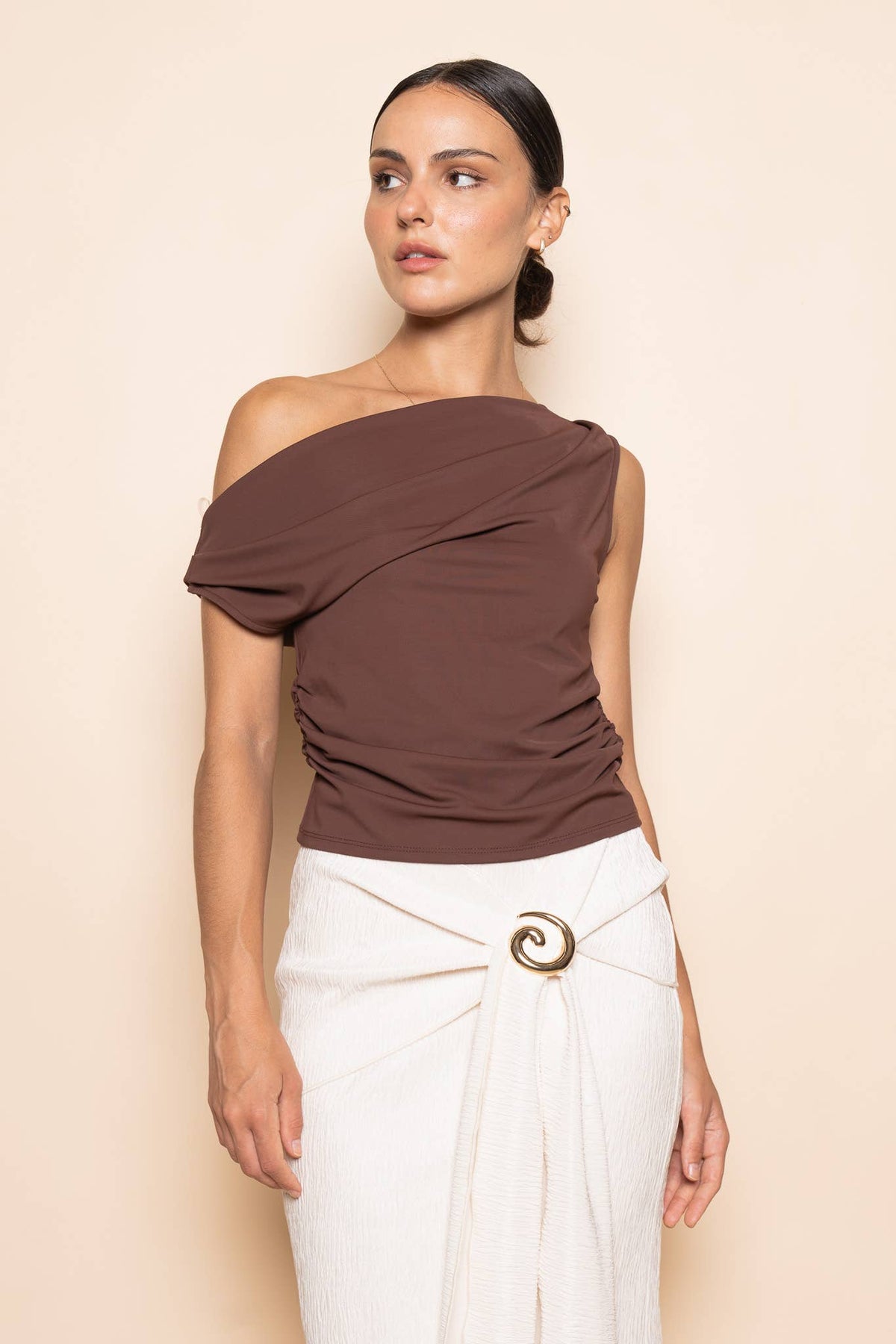 Fore Collection Chocolate Asymmetric Top