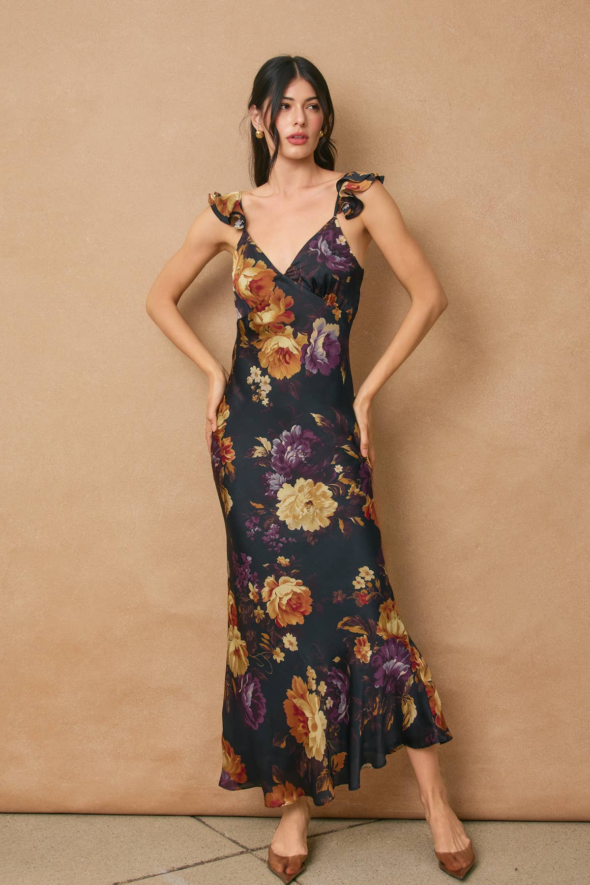 Dress Forum Flutter Shoulder Maxi Dress