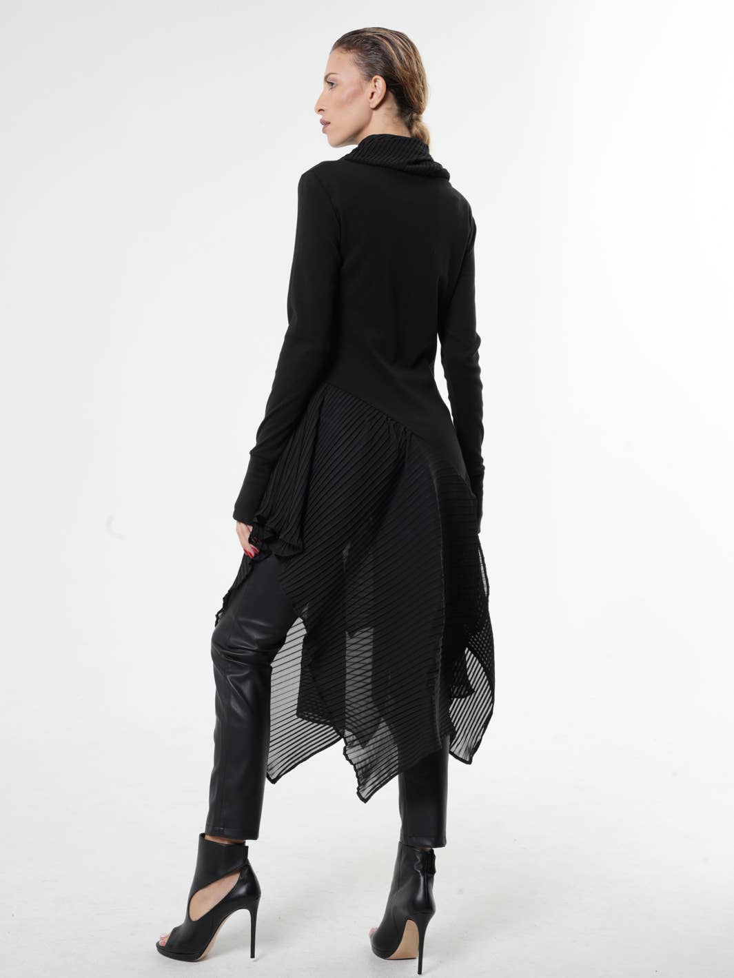 Metamorphoza Pleated Chiffon Dress