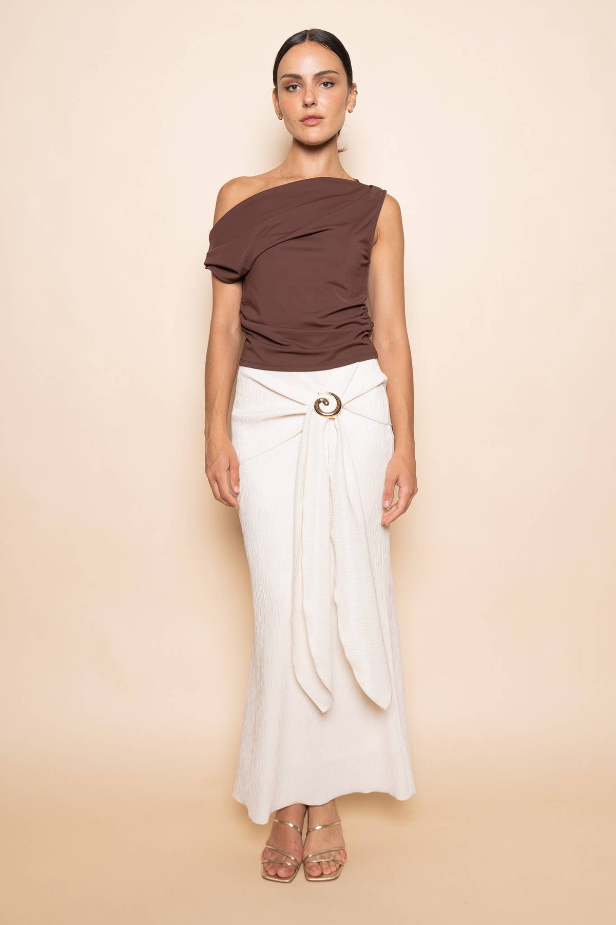 Fore Collection Chocolate Asymmetric Top