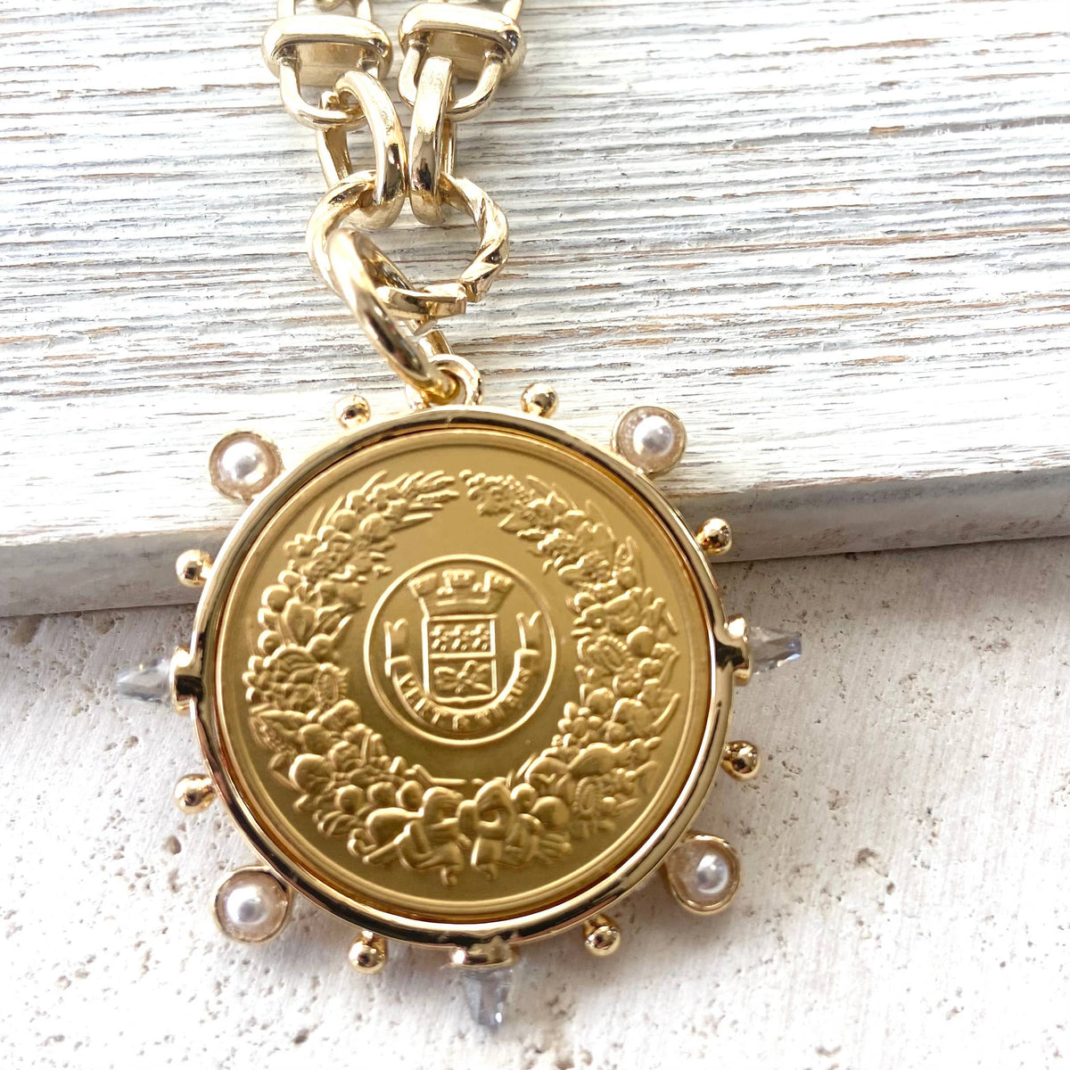 VB&CO Pearl and Coin Necklace
