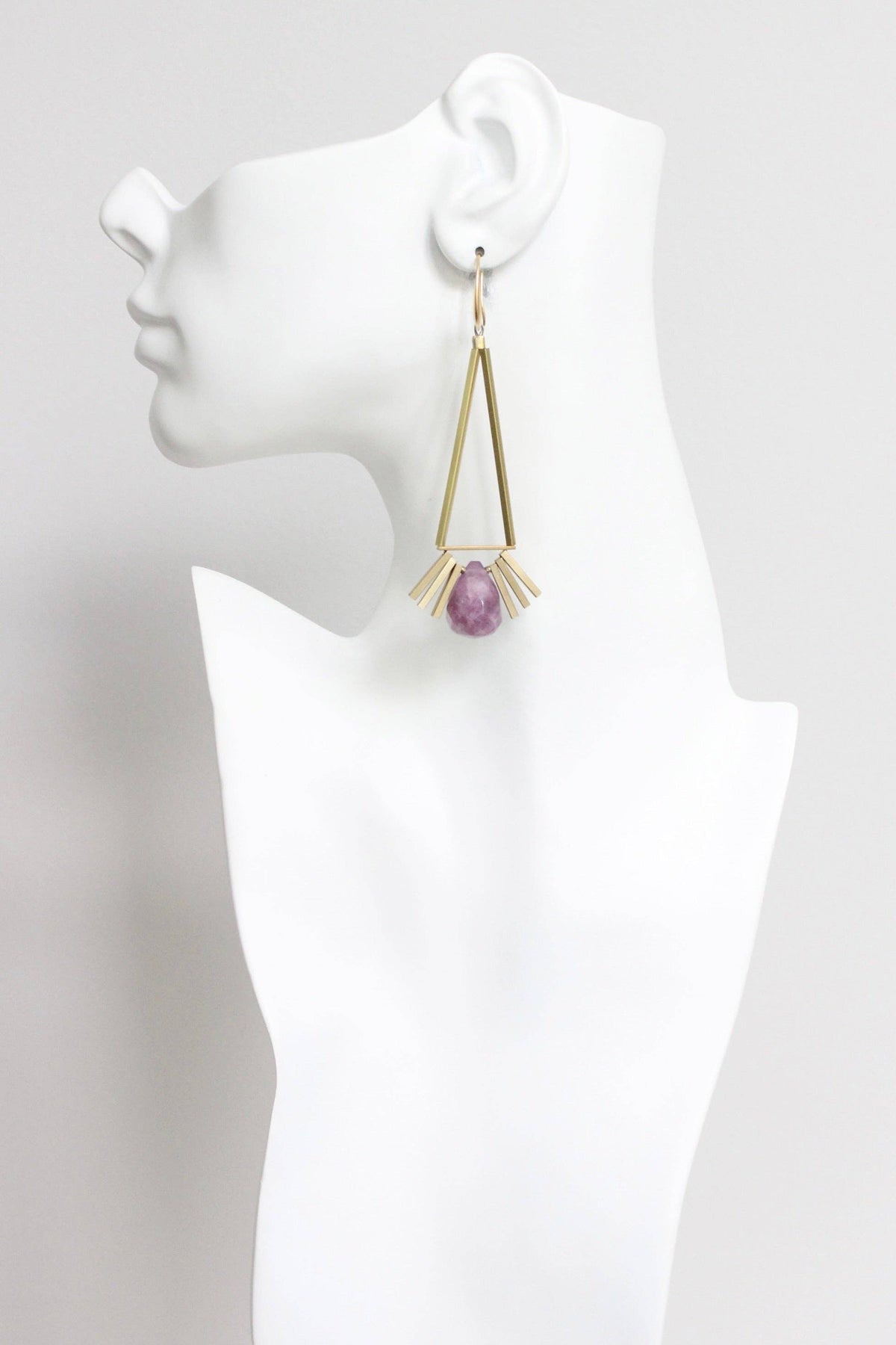 David Aubrey  Purple geometric earrings