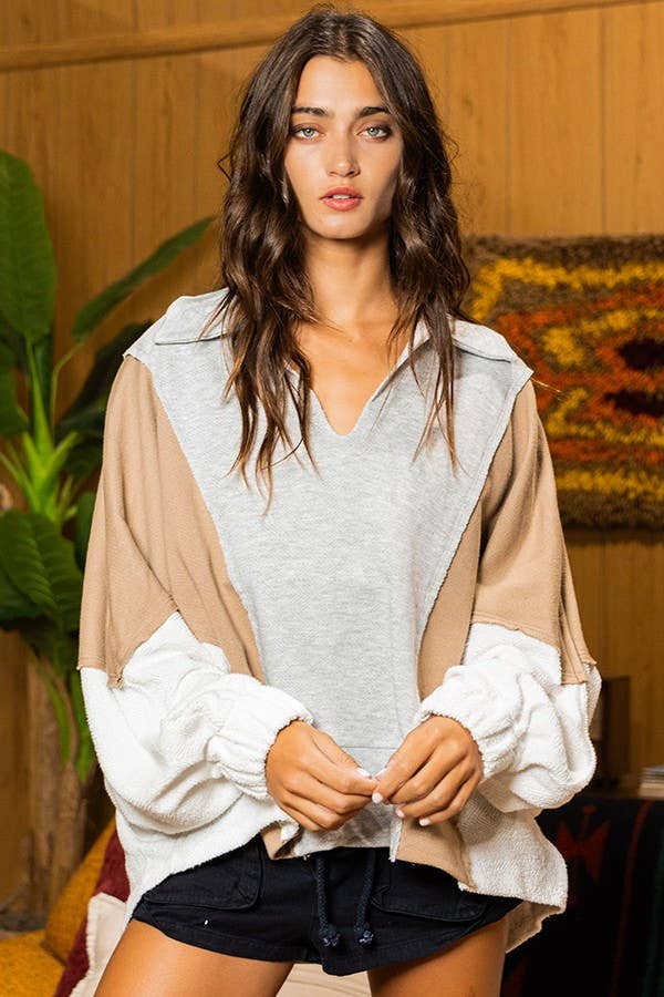 Bucketlist Oversized Color Blocked Sweatshirt
