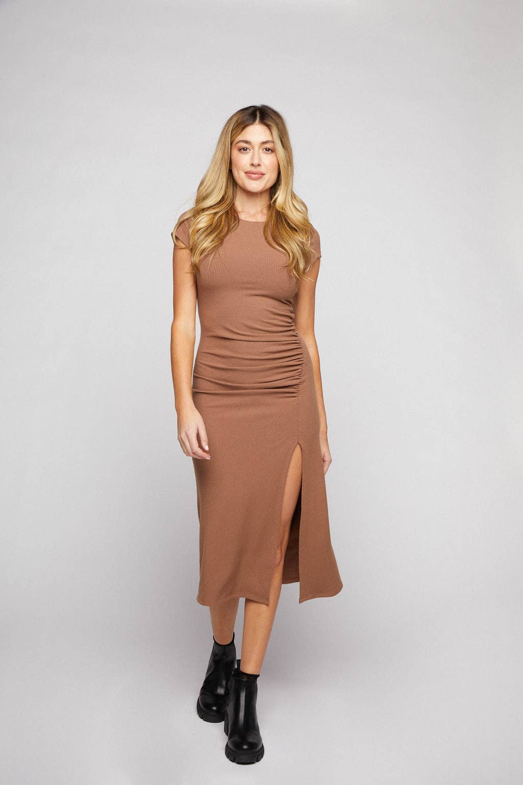 Sunday Ritual Ayla Rib Dress - Mocha