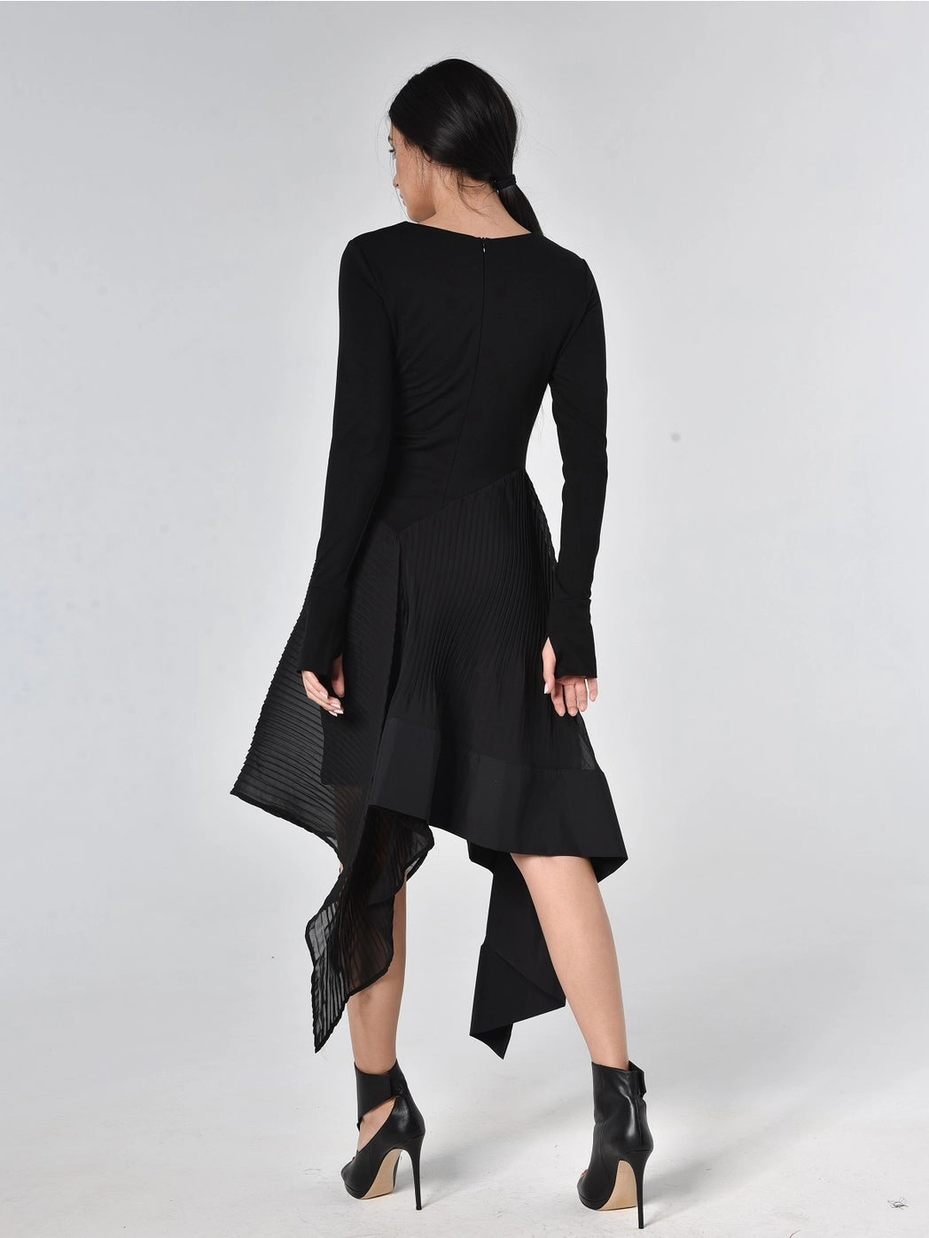 Metamorphoza Pleated Chiffon Dress