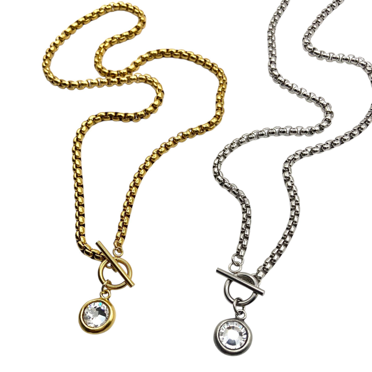 VB&CO toggle crystal pendant necklace