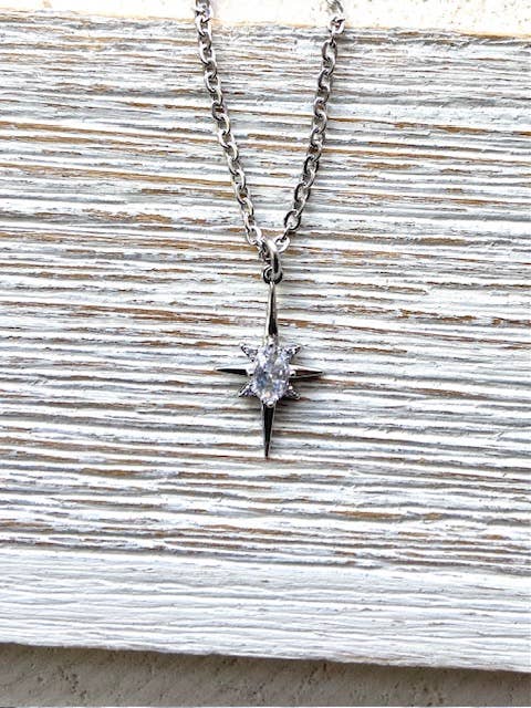 VB&CO Star Crystal Necklace -Silver