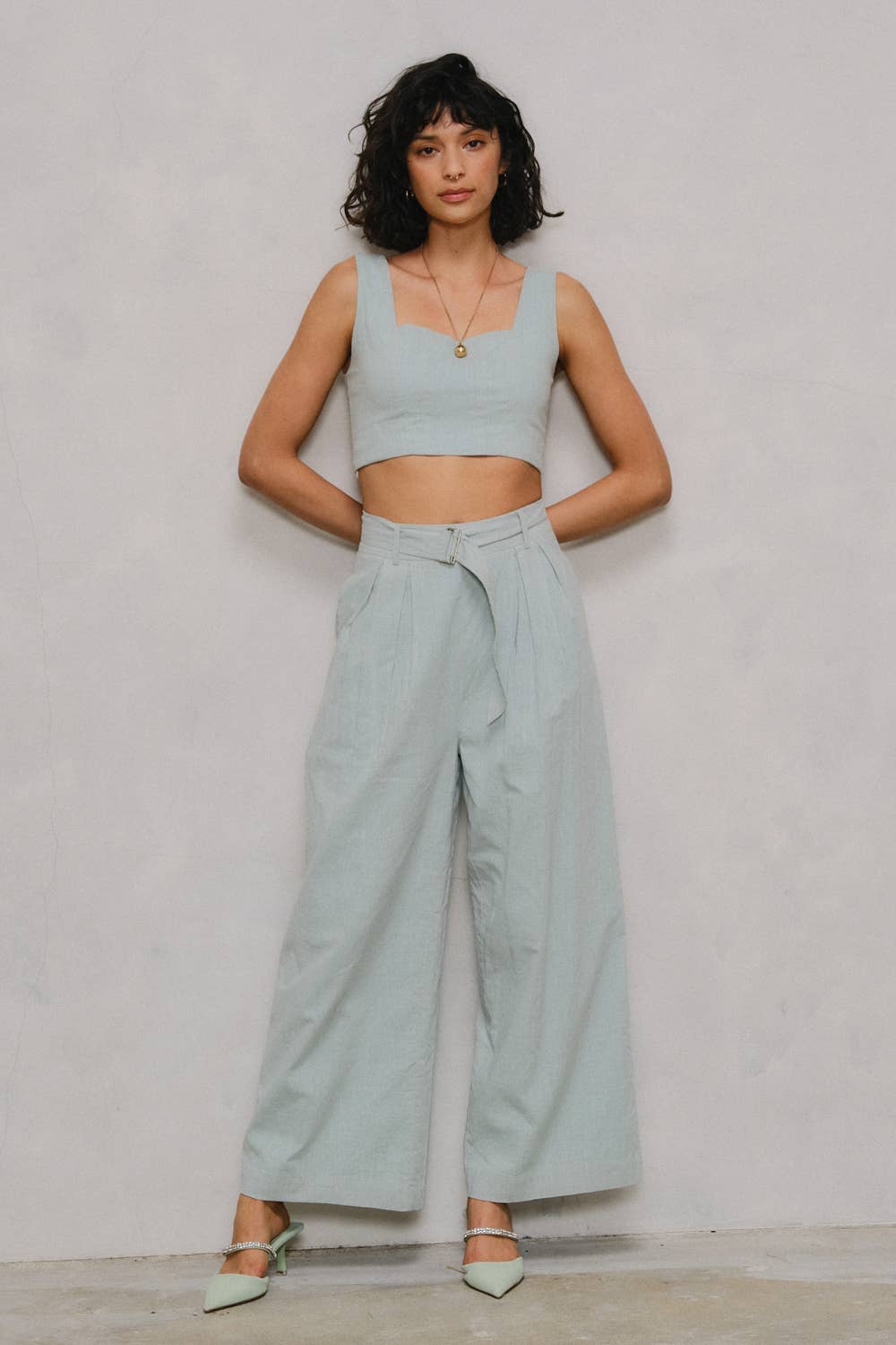 Endless Blu Wide Leg Sage Pants