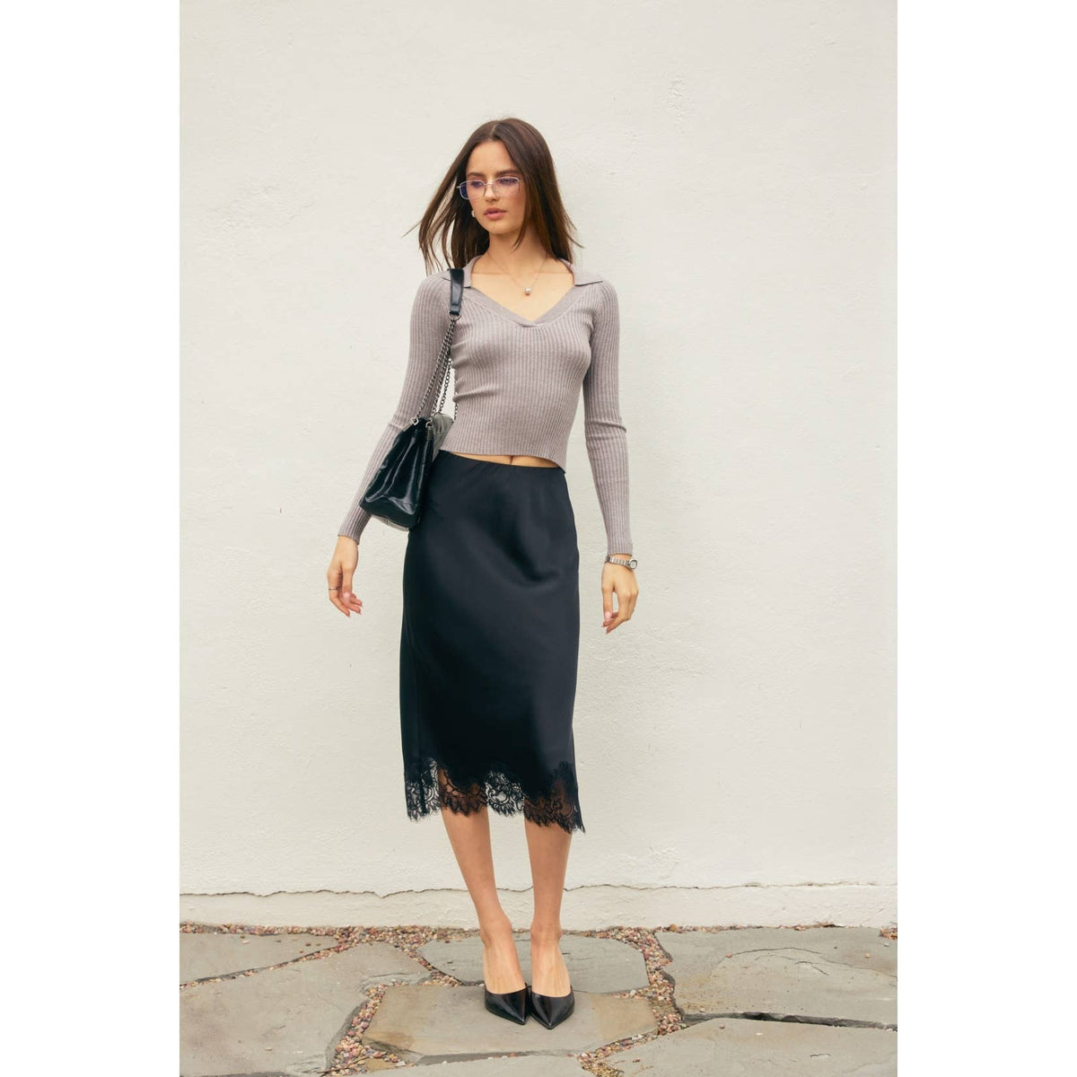 Dress Forum Lace Hem Pencil Skirt