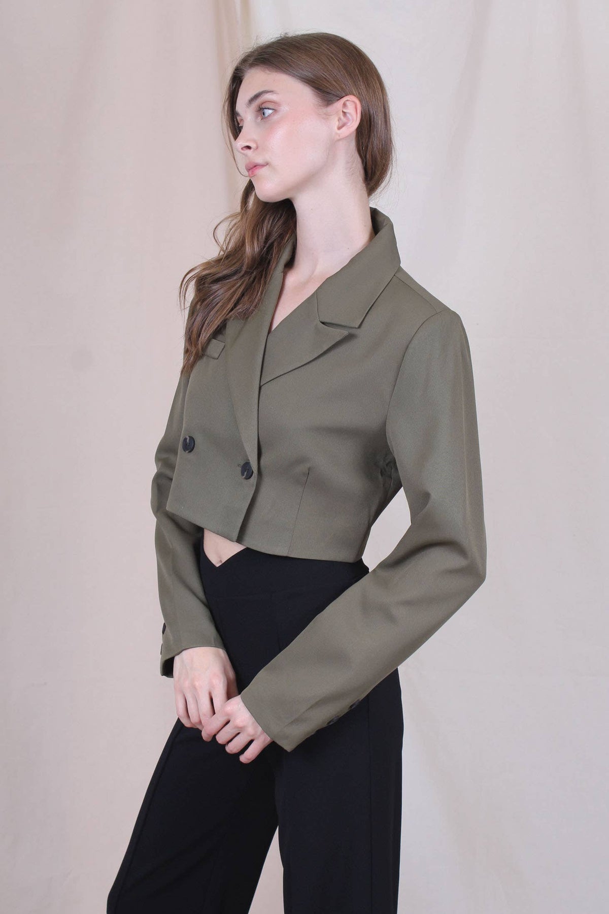 Fore Collection Green Cropped Blazer