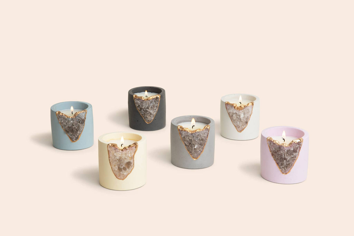 Citrine Soleil Geode Candle