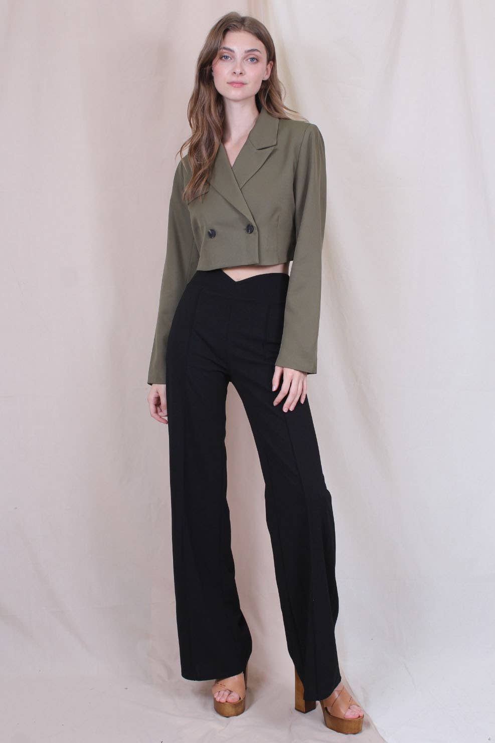 Fore Collection Green Cropped Blazer