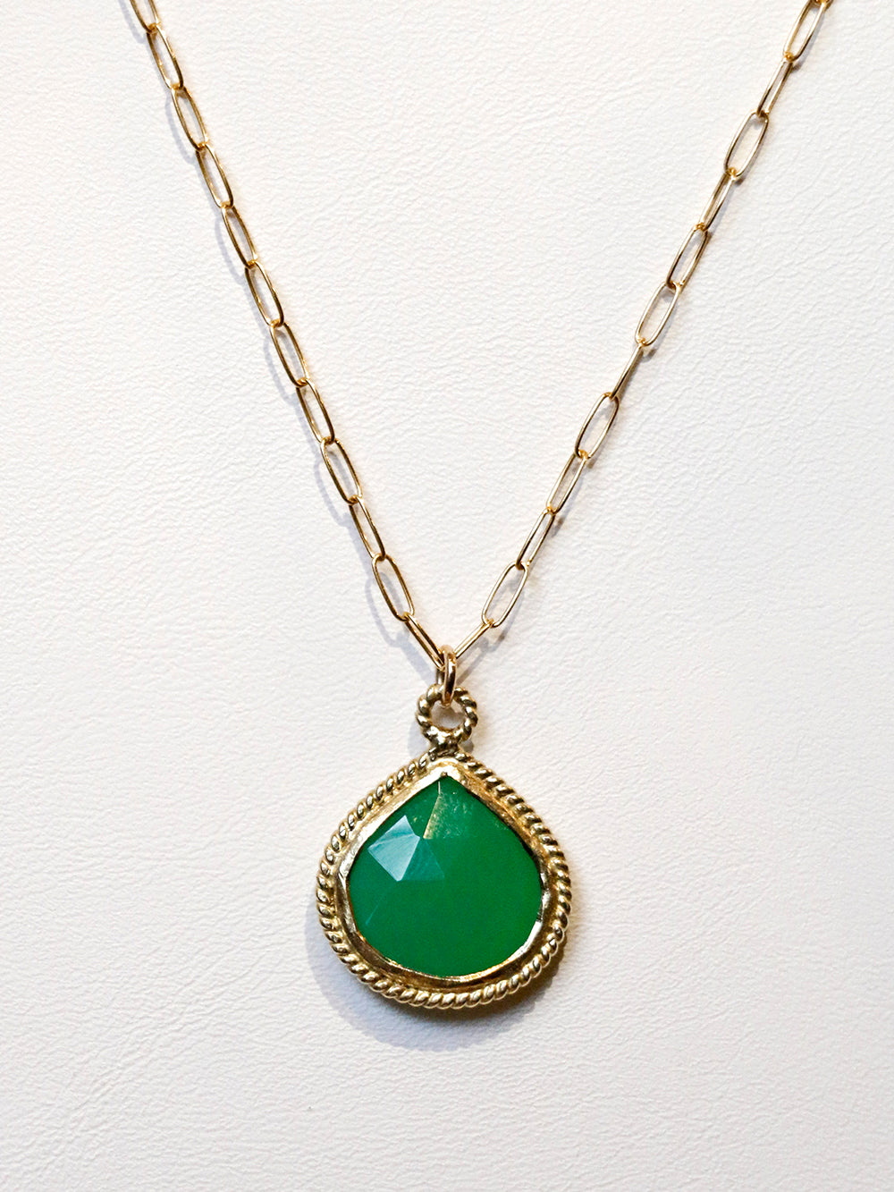 Susan Rifkin Chrysoprase Charm Necklace | Gold Filled