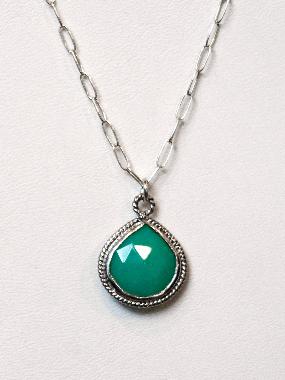 Susan Rifkin Chrysoprase Charm Necklace | Silver