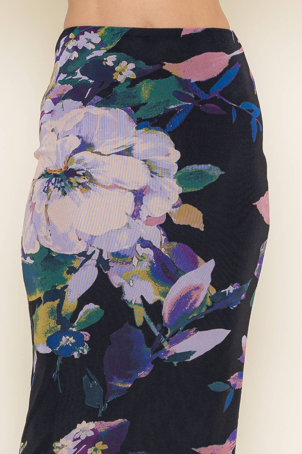 Fore Floral Mesh Midi Skirt