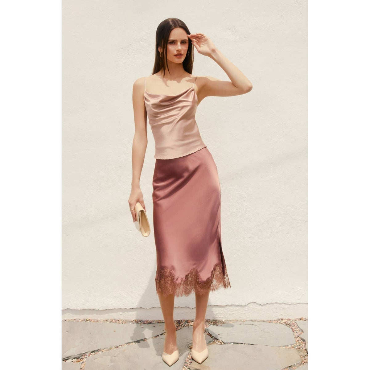 Dress Forum Lace Hem Pencil Skirt