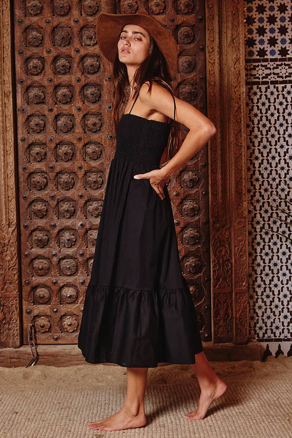 Bucketlist Smocked Poplin Midi Dress