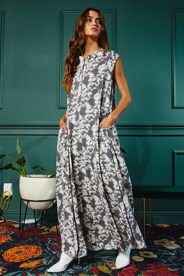 Bucketlist Wide Leg Printed Woven Jumpsuit