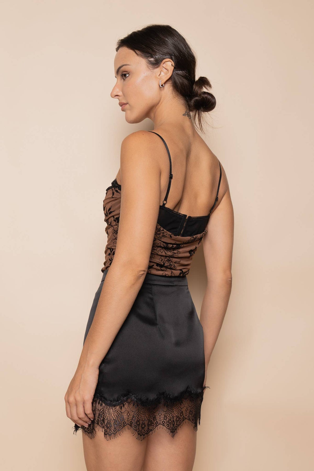 Fore Collection Velvet Burnout Mesh Bodysuit