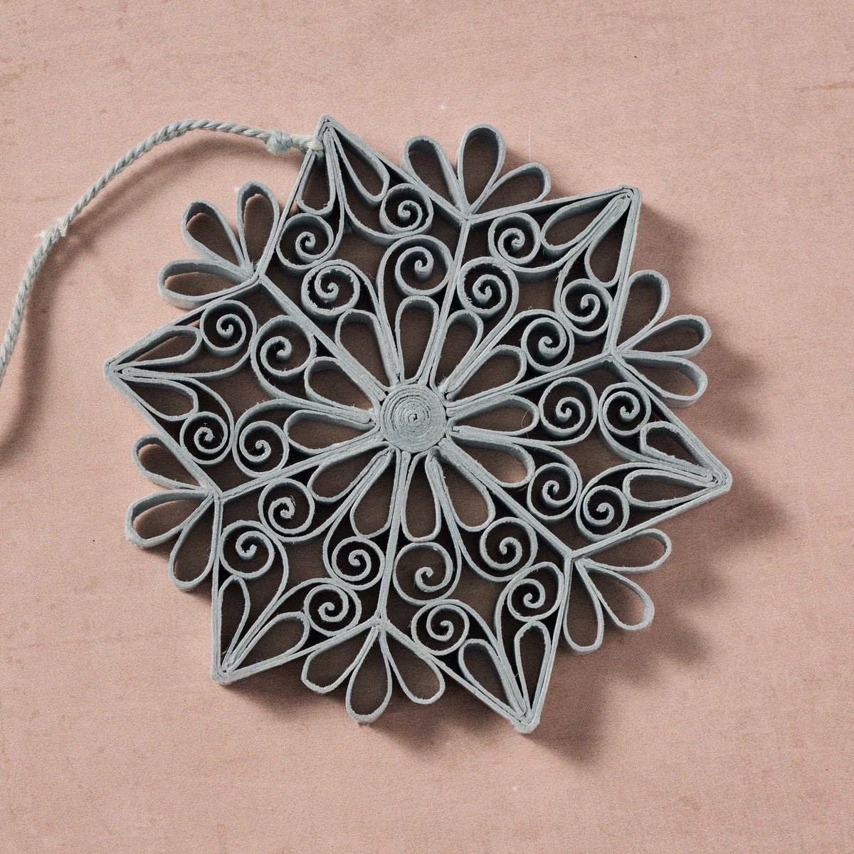 10 TV Kula Quilled Snowflake Ornament - Silver