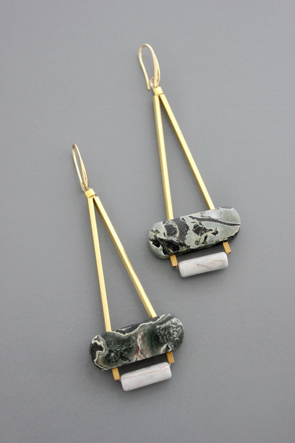 David Aubrey Geometric Jasper Earrings