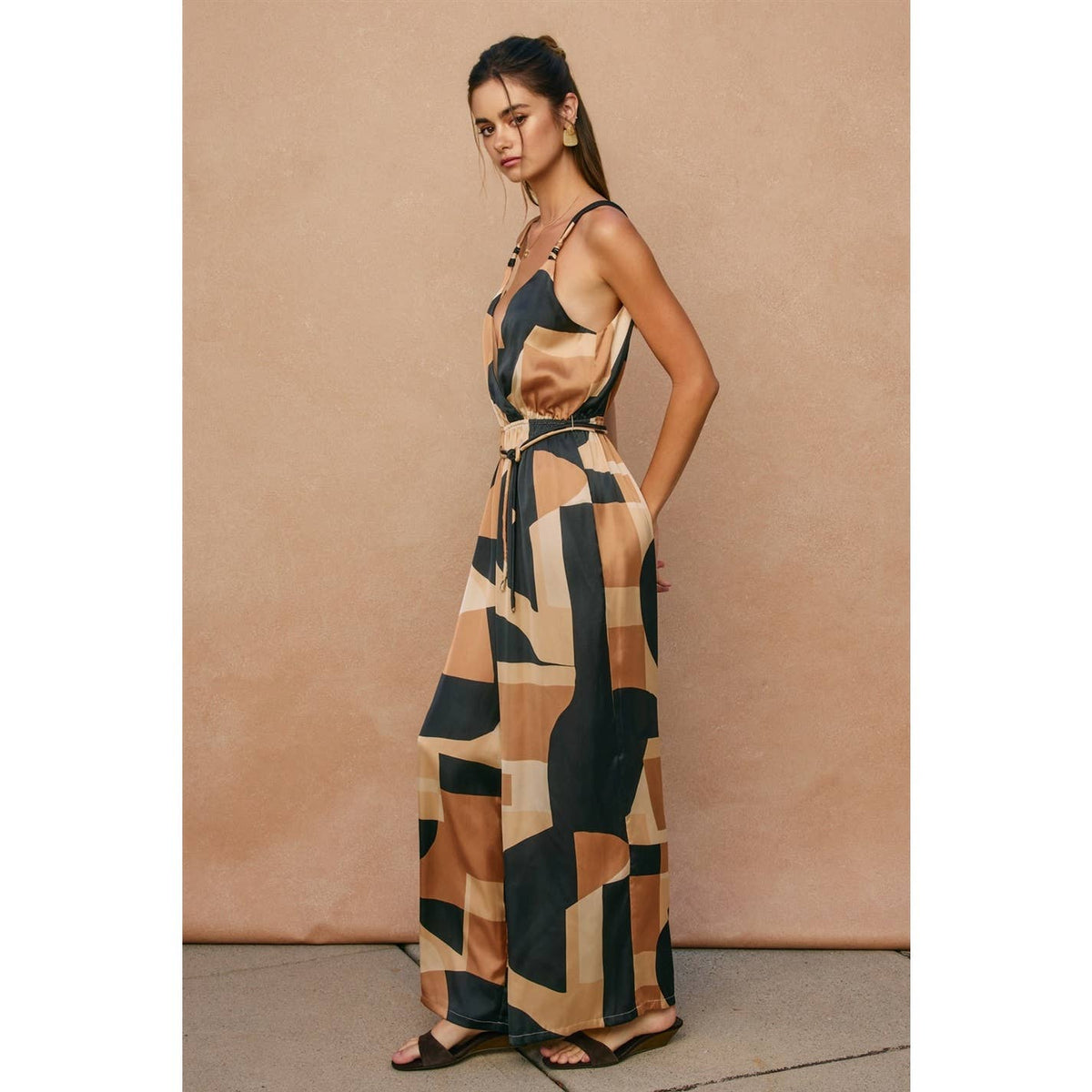 Dress Forum Printed Surplice Jumpsuit