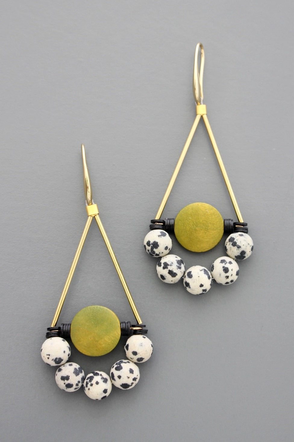 David Aubrey Geometric Dalmation Drop Earrings