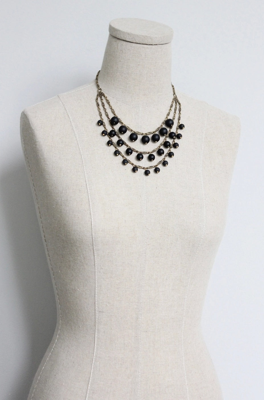 David Aubrey Jet Bib Necklace