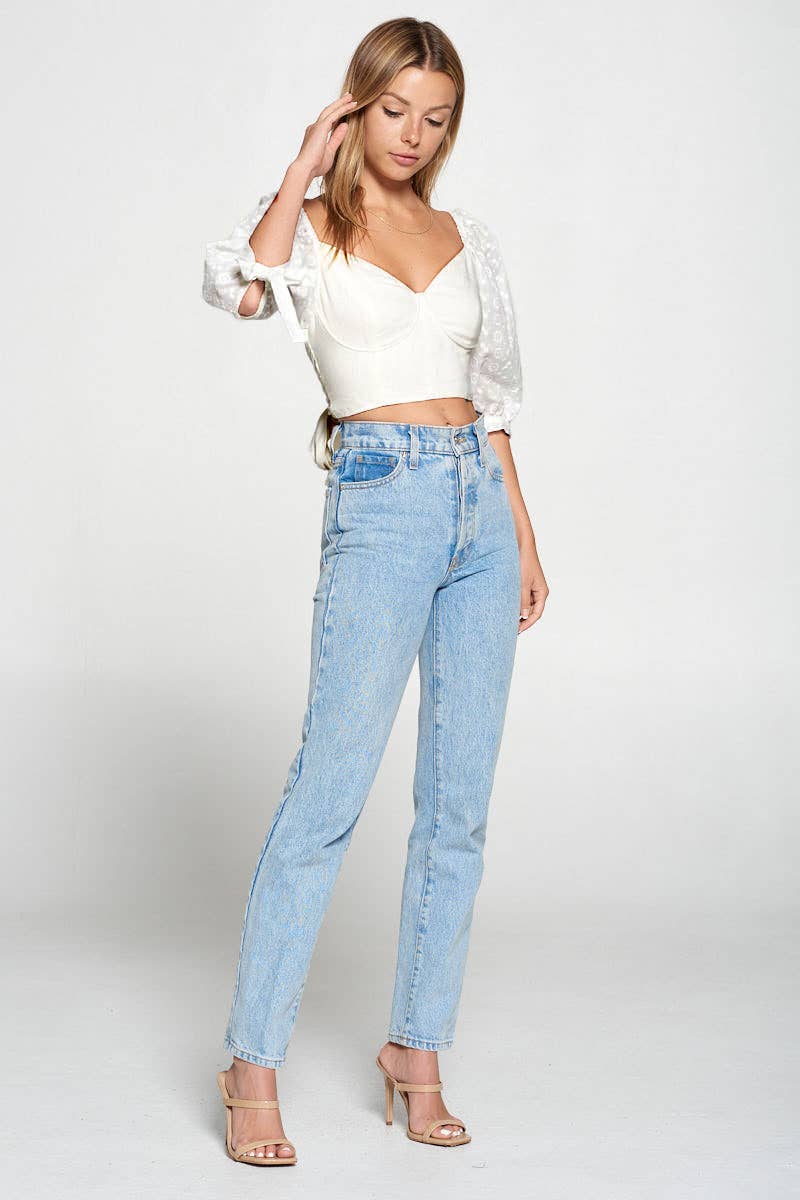 Fore Collection Crochet Tie Back Top