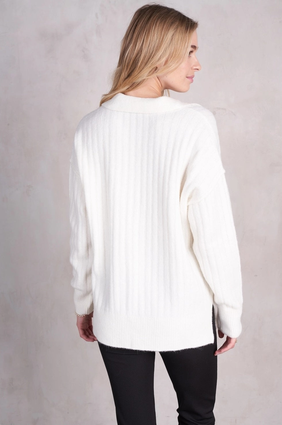 Maronie Collared Knit Pullover