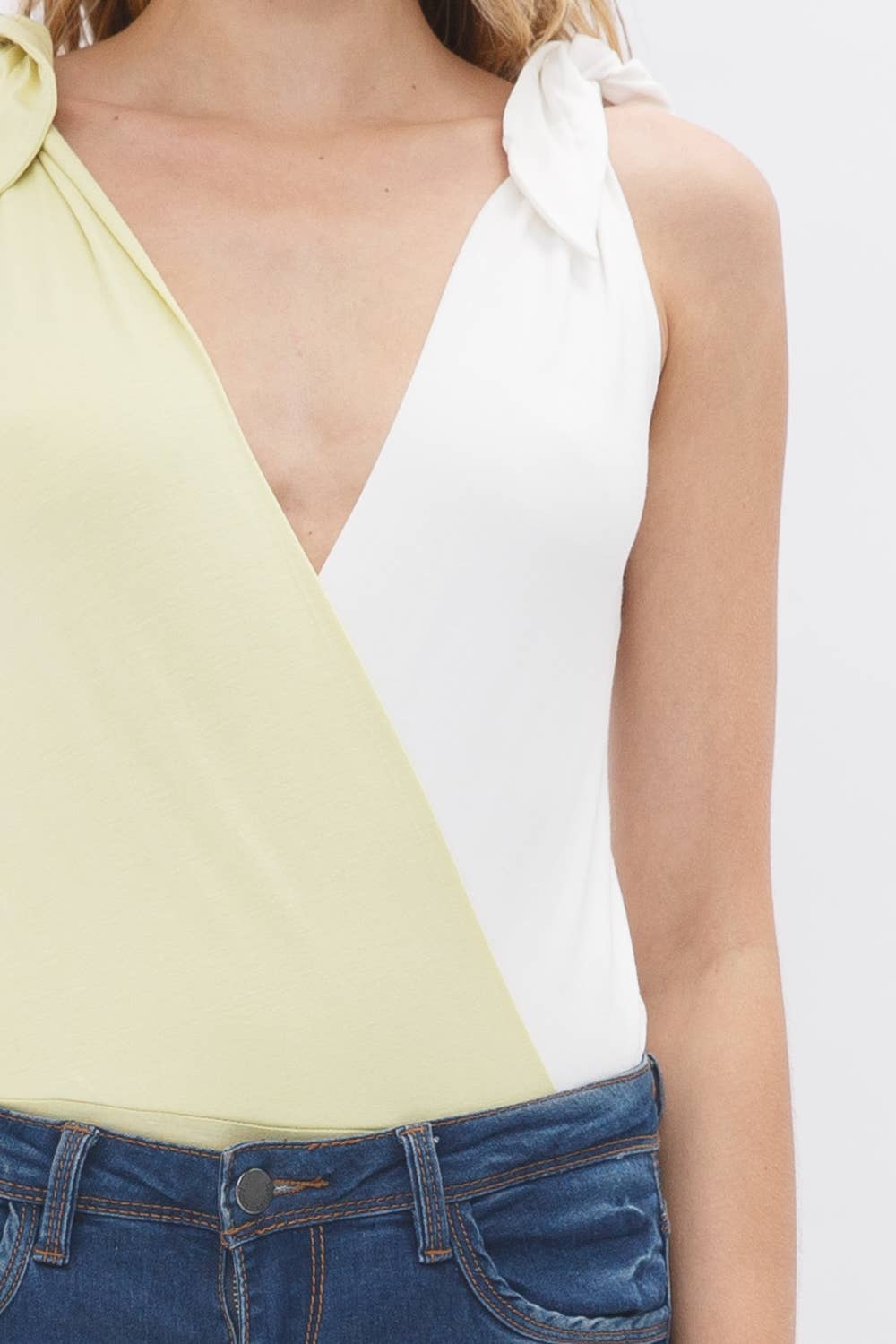 Fore Collection ColorBlock Surplice Bodysuit