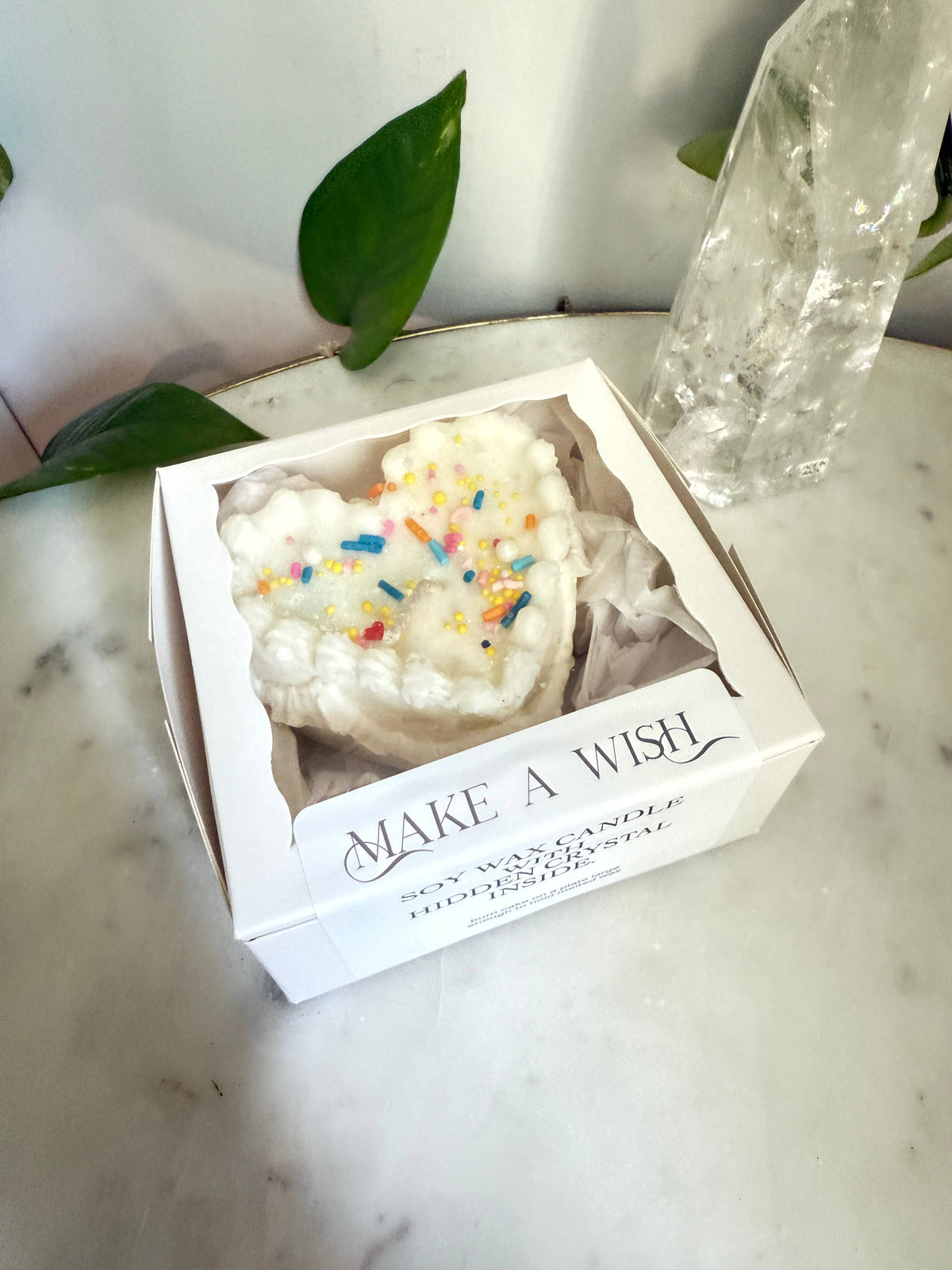 Lunastry Birthday Cake Candle with surprise crystal inside