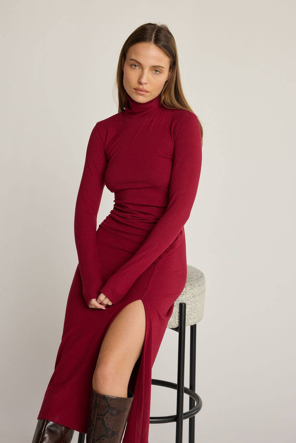 Sunday Ritual Sophie Rib Dress - Wine