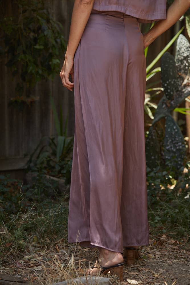 By Together Woven Satin Wide Leg Pants