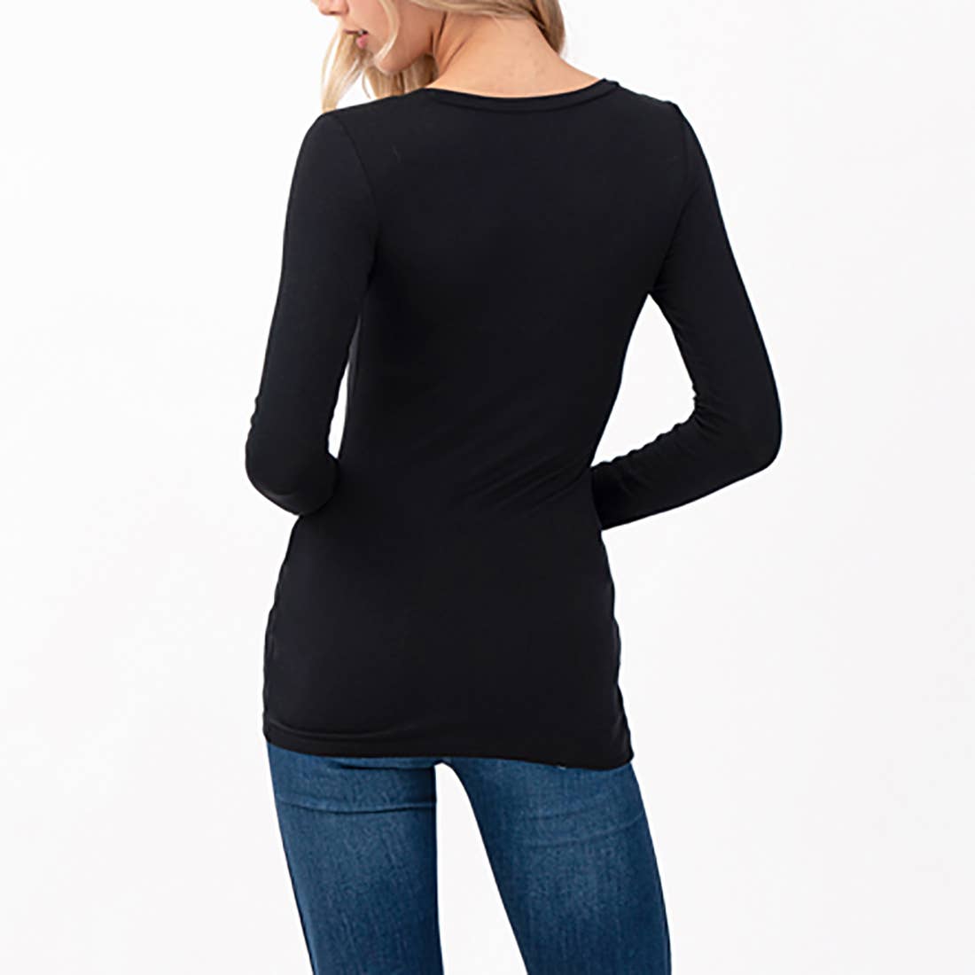 Heimous Modal Long Sleeve Top | Black