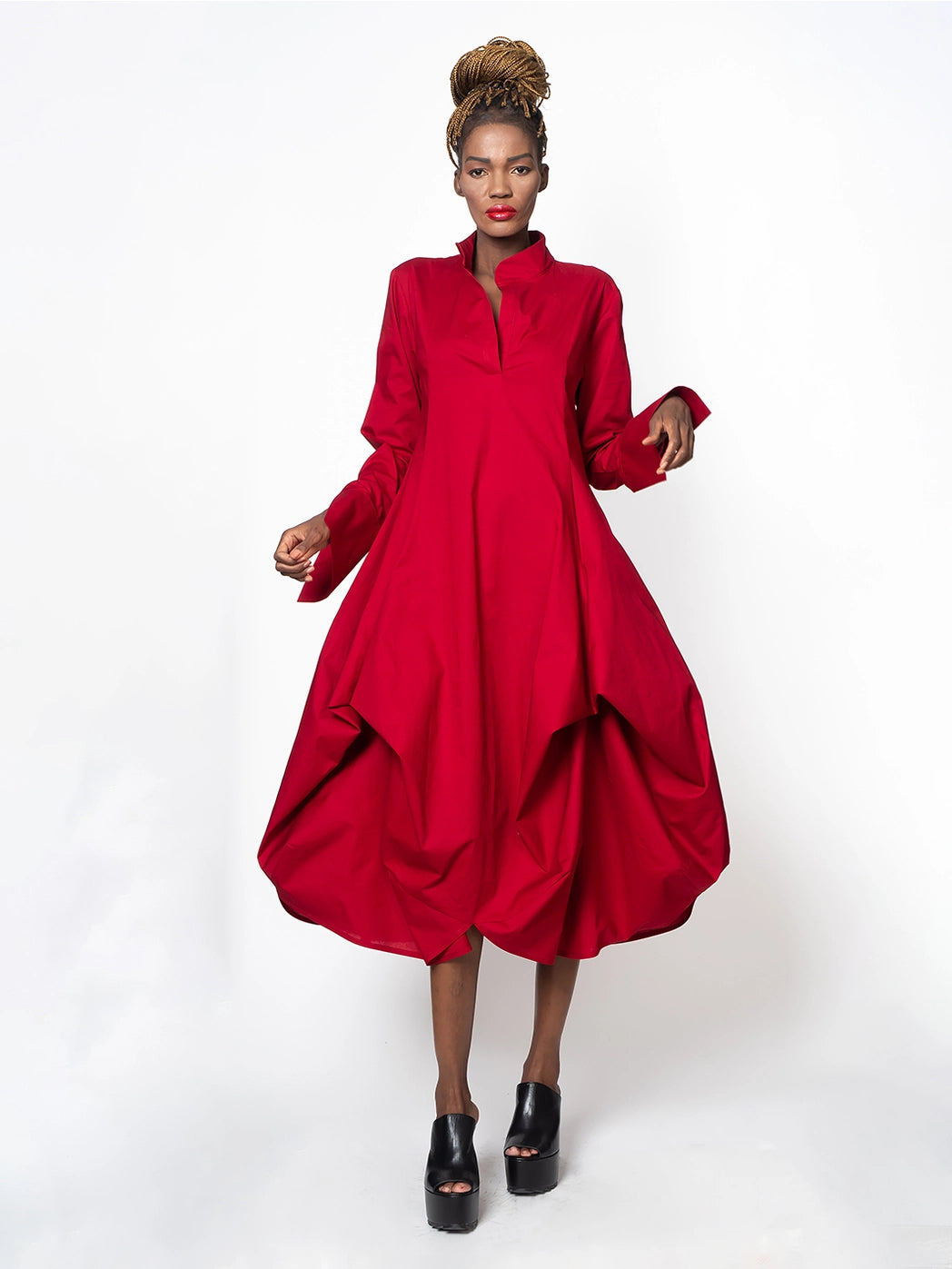 Metamorphoza Red Shirt Dress