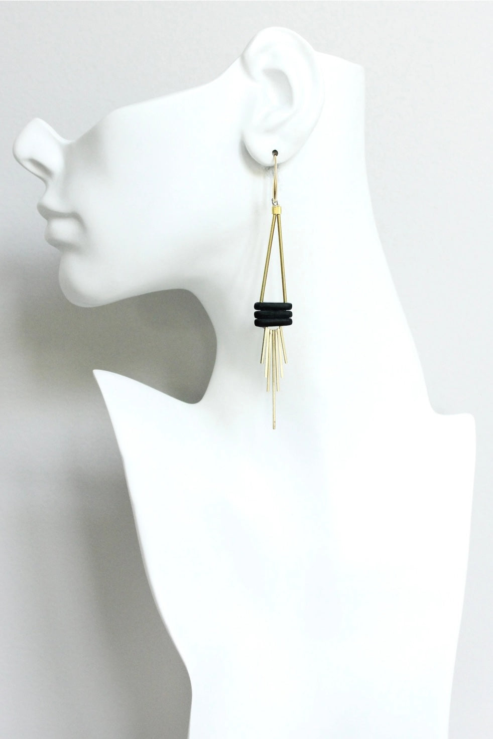 David Aubrey Matte Black Fanned Earrings