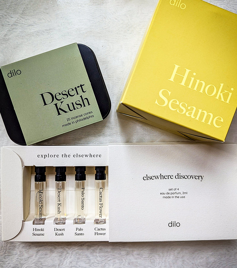 Dilo Elsewhere Collection Gift Set | Candle, Incense & Perfume Set